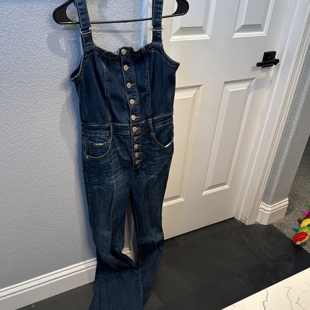 Denim Button-Up Jumpsuit